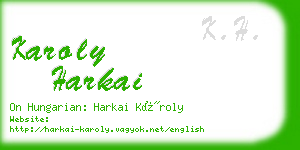 karoly harkai business card